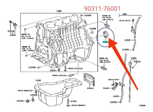 Estopera Cigueal Trasera Toyota Celica 00/05 90311-76001 Foto 4