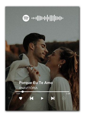 Quadro Placa Interativa Spotify Personalizado Decorativa