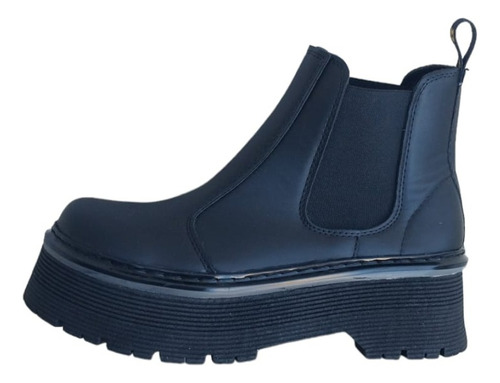 Bota Mujer Plataforma Elastico Moderna Cuero Vegano Livianos