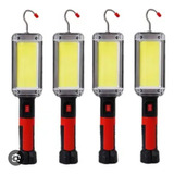 Pack X4 Linterna De Trabajo Luz Led Portátil De Mano Gancho