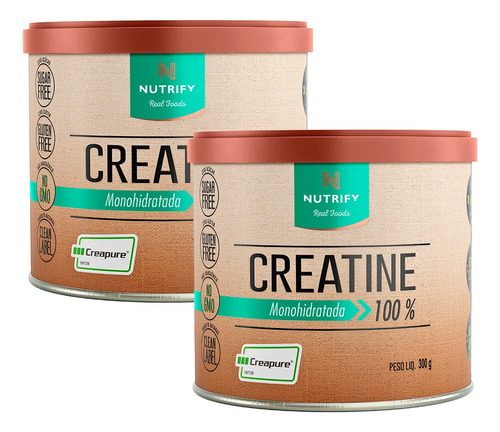 Kit 2x Potes Creatine Monohidratada Creapure -300g Creatina 