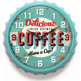 Reloj Retro Vintage Coffee, Con Diseño De Tapa De Botella