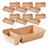 Contenedor Para Aperitivos De Papel Kraft, Caja De Cartón Pa