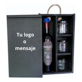 Caja Personalizada Para Botella Con Divisiones Y Agarradera 