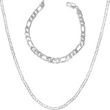 Set De Plata 925 Hombre Mujer Collar Cadena Pulsera Regalo