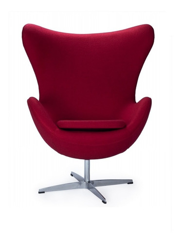 Sillon Egg Tela Rojo Italiano Iz