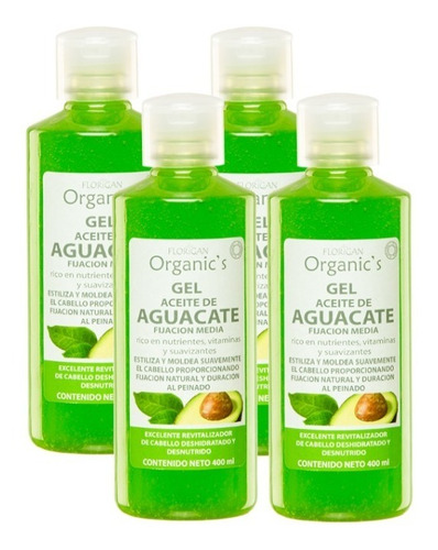 Gel Hidratante Aceite De Aguacate Florigan® 500ml. 4 Piezas 