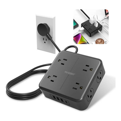 Multicontacto Eléctrico Usb C Tomas 3 Puertos Usb Negro