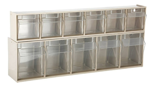 Set 2 Organizadores Cajas Transparentes 60x14x22cm