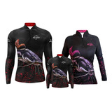 Camisa Camiseta De Pesca Kit Família Com Proteção Uv.