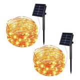 Guirnaldas Luces Led Solares Exteriores 10 Metros Navidad