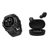 Combo Smartwatch Fd68 Negro + Auriculares Inalámbricos Negro