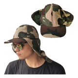 Gorra Cachucha Safari Protector Solar Cuello Capa Camuflado 