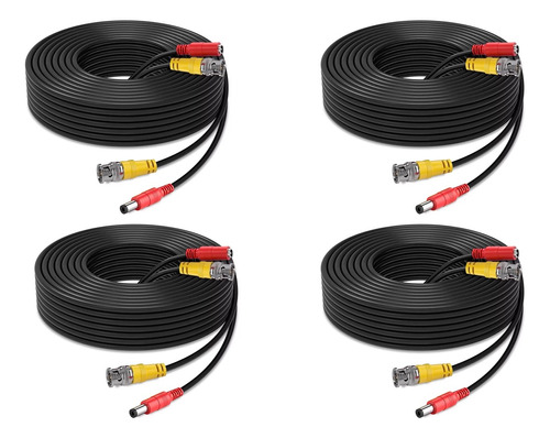 Cctv Cable Bnc Kit 4 Camara Seguridad Alimentacion 20 Metros