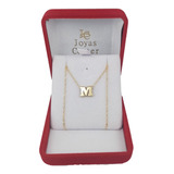 Conjunto Oro 18k Cadena 1 Gramo Letra Inicial Pasante