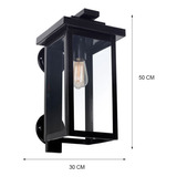 Farol Rectangular Para Exterior De Pared Faroluz 1108/ng