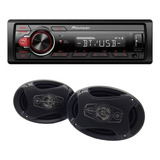 Kit Alto Falante 6x9 + Radio Pioneer Mvh-s215bt Bluetooth