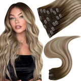 Extensiones De Cabello Natural Marrón Oscuro Y Ru 22in 120gr