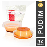 12 Formas Mini Pudim 120ml Forneável Com Tampa Banho Maria