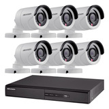 Kit Seguridad Hikvision Dvr 8 Canales + 6 Camaras 2mp