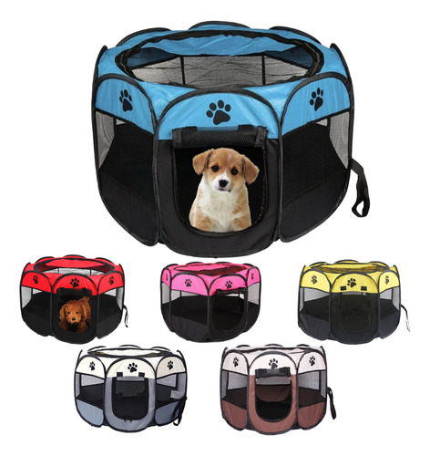 Corral Jaula Plegable Para Mascotas Perros Gatos Portátil