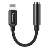 Adaptador Lightning P2 Baseus L3.5(suporte A Chamada De Voz) Cor Preto