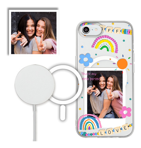 Funda Para iPhone Magsafe Arcoiris Con Foto Favorita