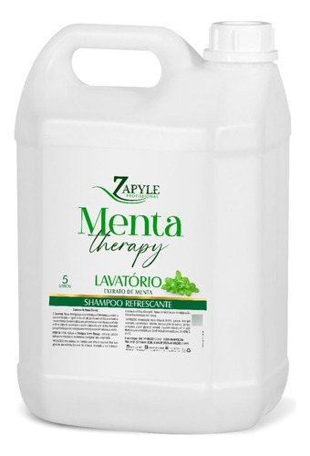 Shampoo Menta Refrescante Zapyle 5l Efeito Limpeza Profunda