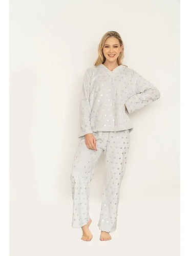 Pijama Para Dama Super Suave Silver Plata Calida Y Comoda