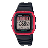 Reloj Casio W-96h-4avcf Illuminator Retro - Rojo Y Negro