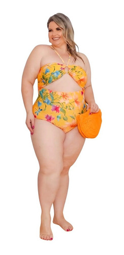 Maiô Praia Forrado Plus Size C/ Bojo Até Tam 60 Maiô Cropped