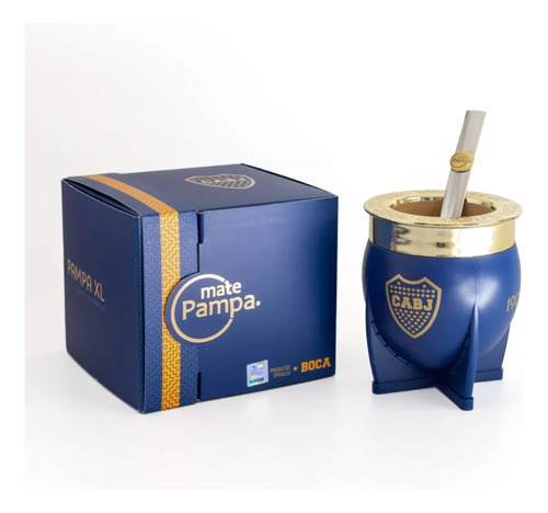 Mate Pampa Imperial Boca Jrs Licencia Oficial + Bombilla