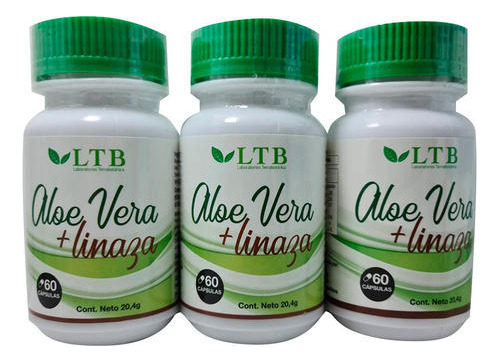 Aloe + Linaza Pack 3 (estreñimiento  Gastritis) 180 Capsulas