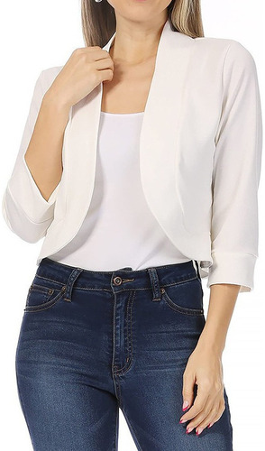 Chaqueta Tipo Cárdigan Top Blazer De Manga Corta