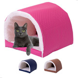Cama Dog Macia Confortável Para Gato Pet Iglu Pink Inverno