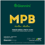 06 Cordas Giannini Com Bolinha Media Nylon Mpb Preto-ouro