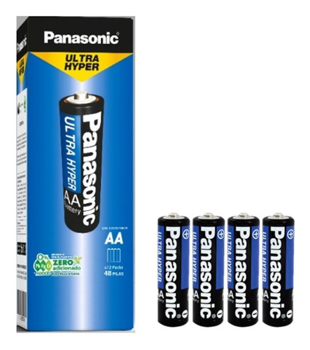 Caja De Pilas Panasonic Doble Aa 48 Unidades Ultra Hyper