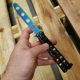 Navaja Balisong Mariposa Sin Filo 3 Colores A Escoger Yc-306 Color Tornasol