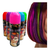 6 Pz Pintura Para Cabello En Aerosol Spray Colores Lavable