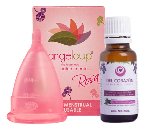 Copa Menstrual Angelcup® Color Lila O Rosa + Aceite Íntimo 
