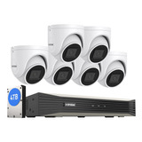 H.view 4k Sistema De Camaras De Seguridad 8mp 6 Unids Camar