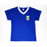 Camiseta Bebe Niño Argentina 86 Retro Azul Personalizada