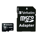 Memoria Micro Sd 64 Gb Verbatim Clase 10