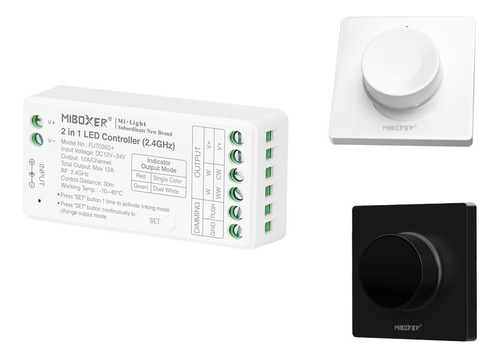 Controlador Led Monocolor O Blanco Dual + Dimmer Inalámbrico