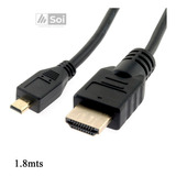 Cable Convertidor De Micro Hdmi A Hdmi 1.8 M Alta Calidad