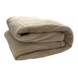 Cobertor Camesa Flannel Loft Cor Bege Com Design Liso De 2.2m X 1.8m