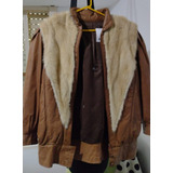 Campera Vintage De Cuero Y Piel