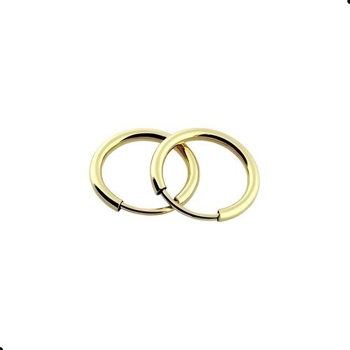 Par De Brincos Argola/pirceng Mini Pequena Ouro 18k-750