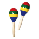 Par Maracas De Madera Colores 