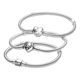 3 Pcs Pulsera Original Joyeria De Plata Con Caja Y Bolso